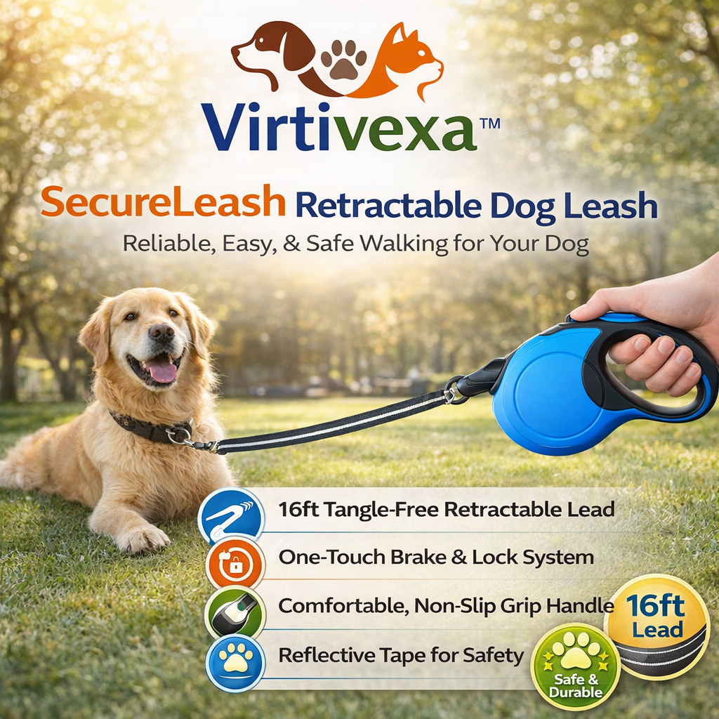 Virtivexa™ SecureLeash Retractable Dog Leash